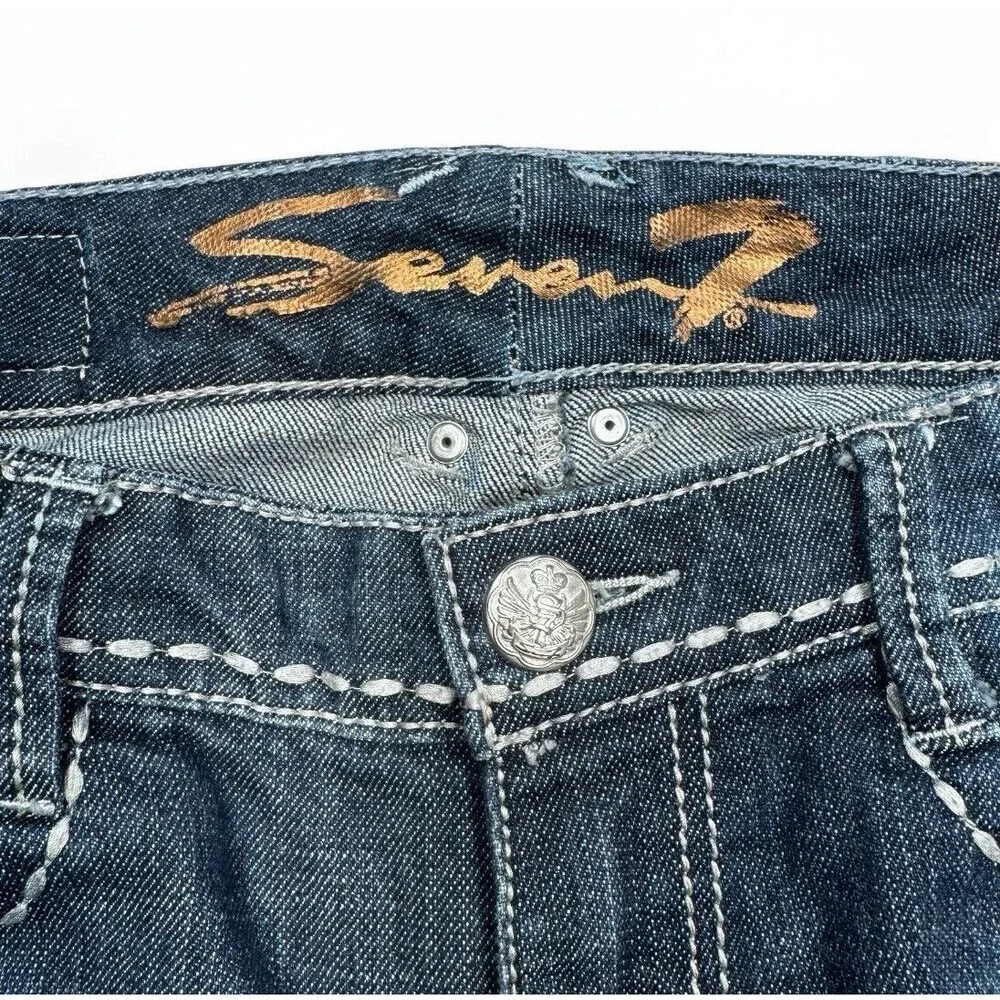 Seven7 Jeans Womens 4 Straight Leg Blue Denim Measures 29 x 31